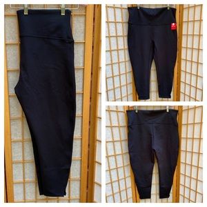 New Black Spanx Ponte Slit Hem Leggings 3X Petite